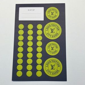 Louis Vuitton City Guide Stickers - Lime Green